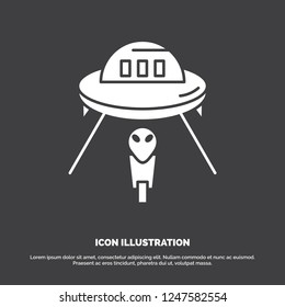 alien, space, ufo, spaceship, mars Icon. glyph vector symbol for UI and UX, website or mobile application