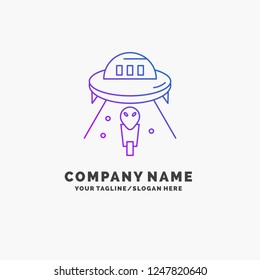 alien, space, ufo, spaceship, mars Purple Business Logo Template. Place for Tagline