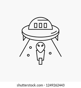 alien, space, ufo, spaceship, mars Line Icon. Vector isolated illustration
