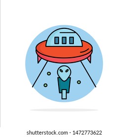 alien, space, ufo, spaceship, mars Flat Color Icon Vector