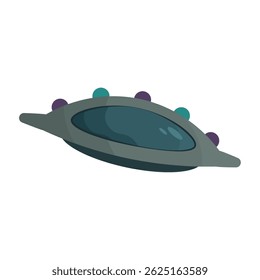 Alien spacecraft disc. Vector illustration
