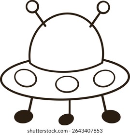 Alien spaceship clip art coloring lines