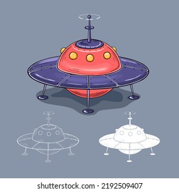 Alien spaceship concept illustration, World UFO Day