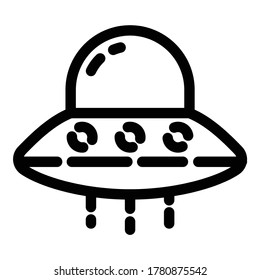 Alien Spaceship Flat Icon Isolated On White Background