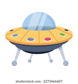 Alien spaceship flat icon is up for premium use 