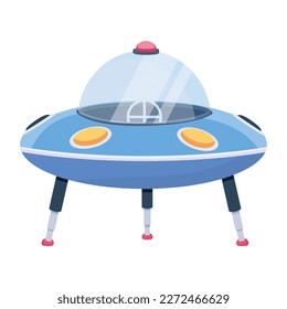 Icono plano de nave espacial alienígena que está disponible para uso de primera calidad 