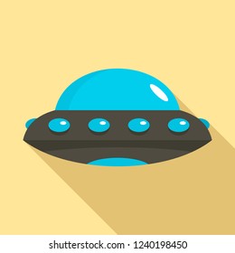 Alien spaceship icon. Flat illustration of alien spaceship vector icon for web design
