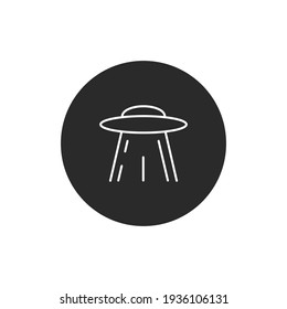 alien spaceship line art icon, clean vector pictogram simple symbol