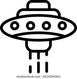 Alien Spaceship Line Vector Icon Design
