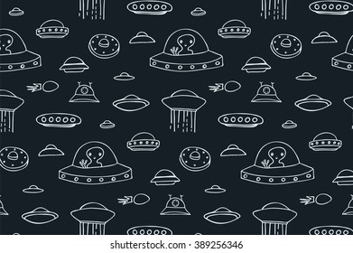 alien spaceship outline pattern