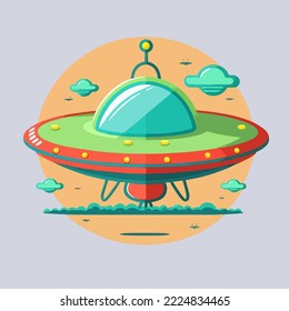 Alien Spaceship   spacecrafts cartoon set for space computer  for copy space design asset   Ufo   shuttle for space flight   exploration illustration  unidentified spaceship   spacecrafts 