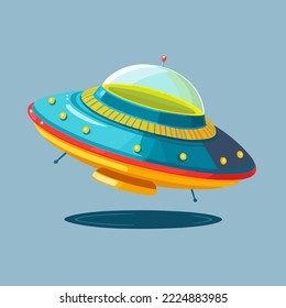 Viñeta de dibujos animados Alien Spaceship y spacecrafts para computadora espacial. para copiar el activo de diseño de espacio. Ufo y lanzadera para el vuelo espacial y la ilustración de la exploración. naves espaciales y naves espaciales no identificadas 