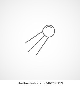 Alien Spaceship UFO Line Icon On White Background