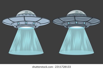 Alien Spaceship Vector Art, Spaceship Illustration