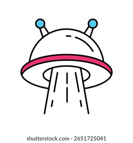 Alien Spaceship Vector Filled outline illustration style icon. EPS 10 file