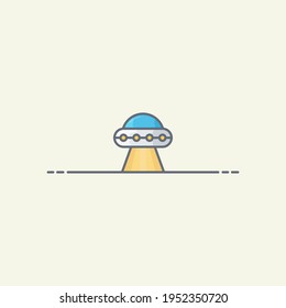 Alien spaceship vector icon illustration