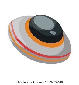 Alien spaceship vector illustration on white background