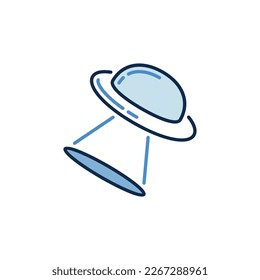 Alien Spaceship vector UFO concept colored icon or design element