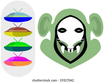 Alien and spaceships
