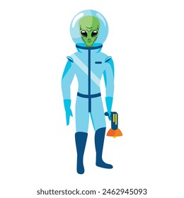 alien with spacesuit isolated design
