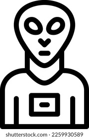 Alien Species Vector Line Icon Design