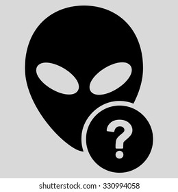 Alien Status vector icon. Style is flat black symbol, rounded angles, light gray background.
