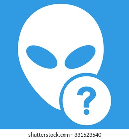 Alien Status vector icon. Style is flat white symbol, rounded angles, blue background.