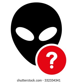 Alien Status vector icon. Style is flat bicolor intensive red and black symbol, rounded angles, white background.