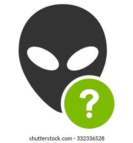 Alien Status vector icon. Style is flat bicolor eco green and gray symbol, rounded angles, white background.