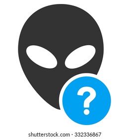 Alien Status vector icon. Style is flat bicolor blue and gray symbol, rounded angles, white background.