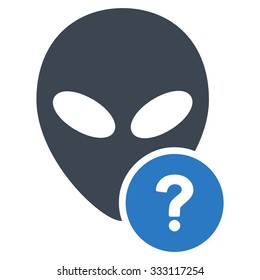 Alien Status vector icon. Style is flat bicolor smooth blue symbol, rounded angles, white background.
