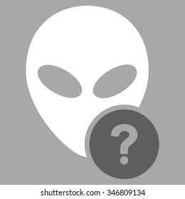 Alien Status vector icon. Style is flat bicolor dark gray and white symbol, rounded angles, silver background.