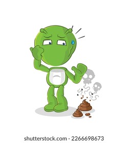 the alien with stinky waste illustration. character vector