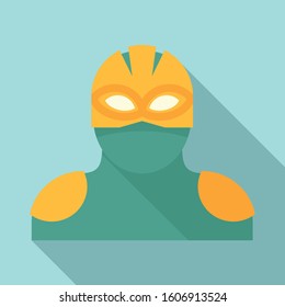 Alien superhero icon. Flat illustration of alien superhero vector icon for web design