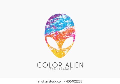 Alien symbol. Color alien logo. Creative logo. 