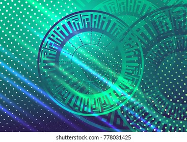 Alien symbol - vector background.