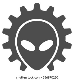 Alien Technology vector icon. Style is flat gray symbol, rounded angles, white background.