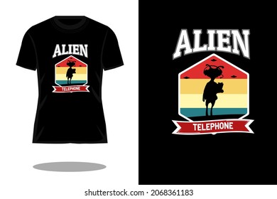 alien telephone retro vintage t shirt design