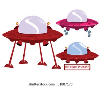 Alien Terrestrial Spacecraft Concept Illustration in Vector