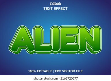 Alien Text Effect With Blue And Green Color Editable.