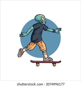 alien themed illustration vector design