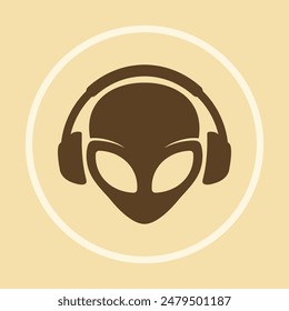 Alien trendy logo beautiful abstract art vector illustration colorful background