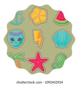 alien and tropical palms pattern
