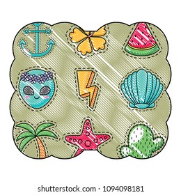 alien and tropical palms pattern