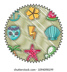 alien and tropical palms pattern