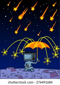 Alien TV Head Meteor Shower