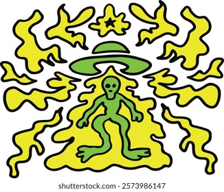 The alien and ufo artwork 