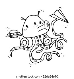 alien & ufo doodle