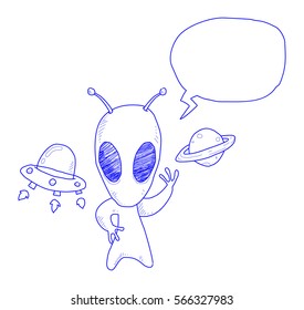 alien & ufo doodle