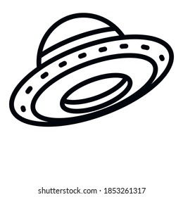 Alien ufo icon. Outline alien ufo vector icon for web design isolated on white background